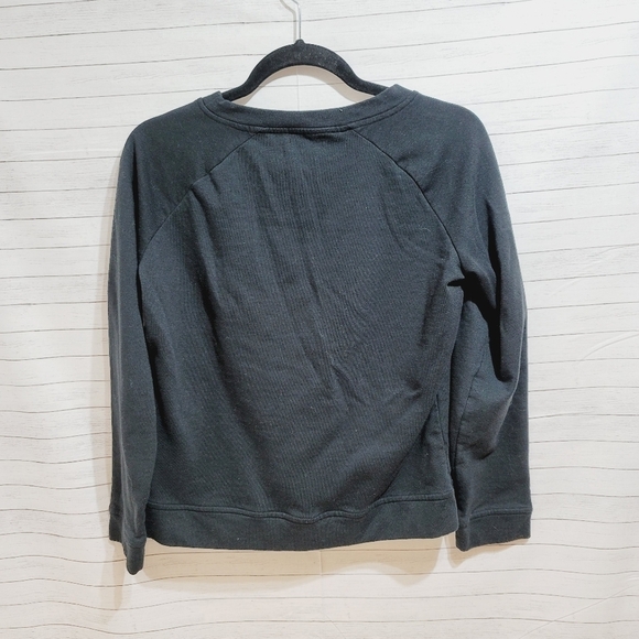 bebe BLACK SWEATSHIRT, W GOLD STUD LOGO, SZ LARGE, SO CUTE! - Picture 6 of 6